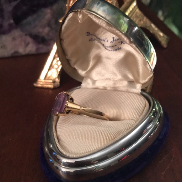 10k Gold & Amethyst Vintage ring vintage 1930s - Picture 7 of 9